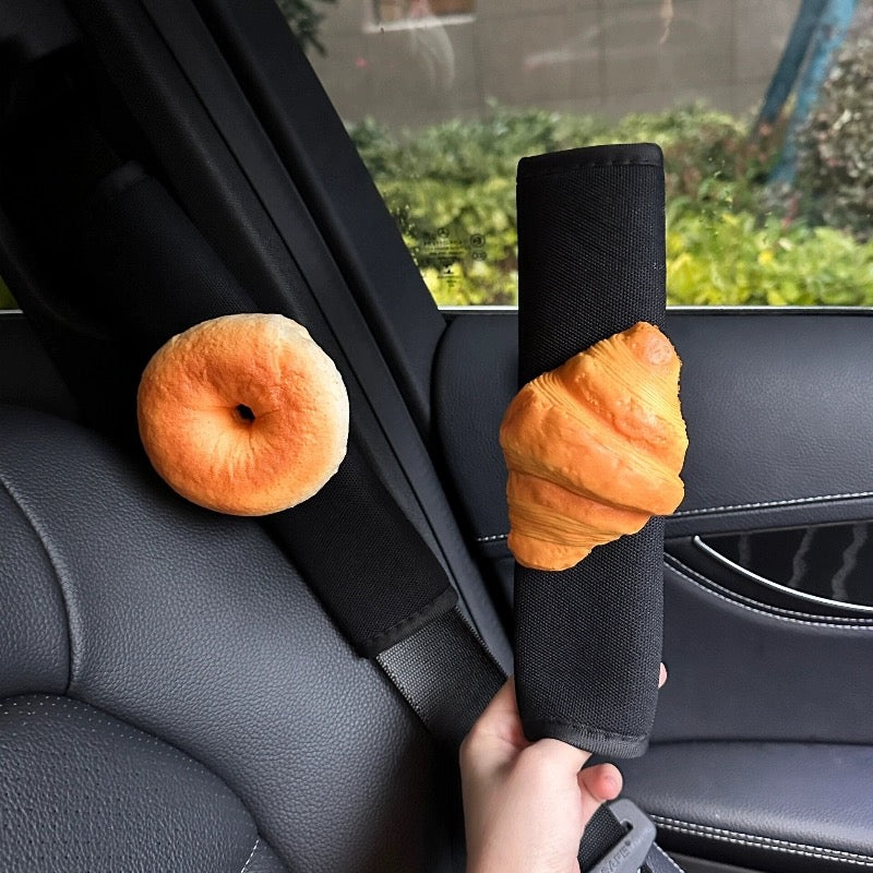 3D Squishy Bagel Croissant Seat Belt Cover