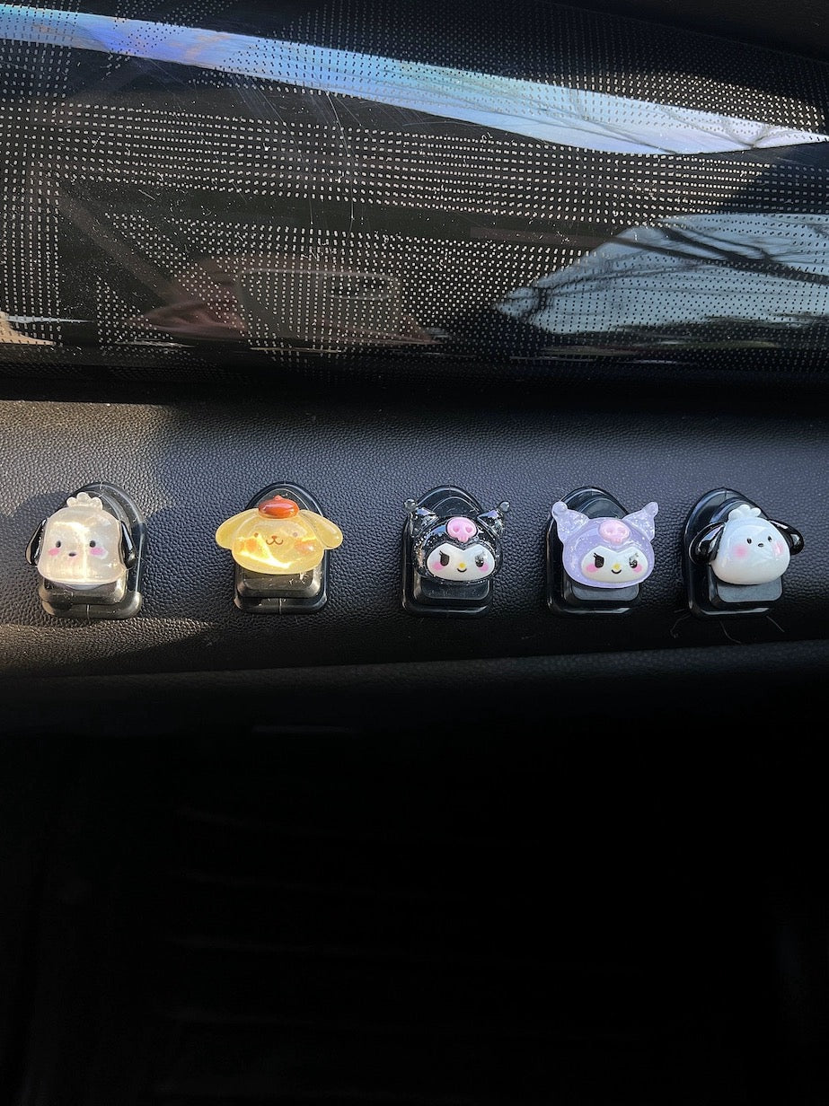 Car Cartoon Accessories- Small Anime Hooks  (set of 5)