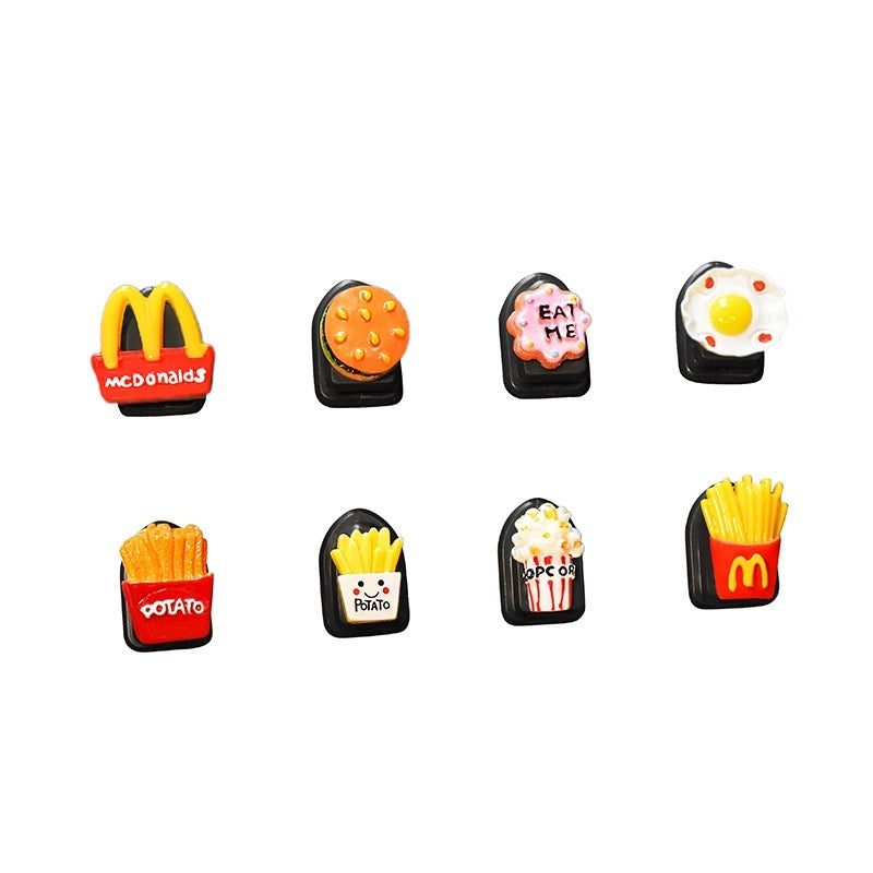 Funny Car Cartoon Accessories- McDonalds Food Hooks  (set of 8)