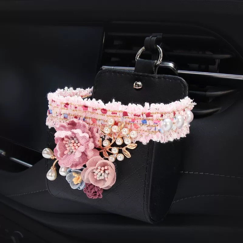 Bling Flower Car Air Vent Sunglasses cell phone holder