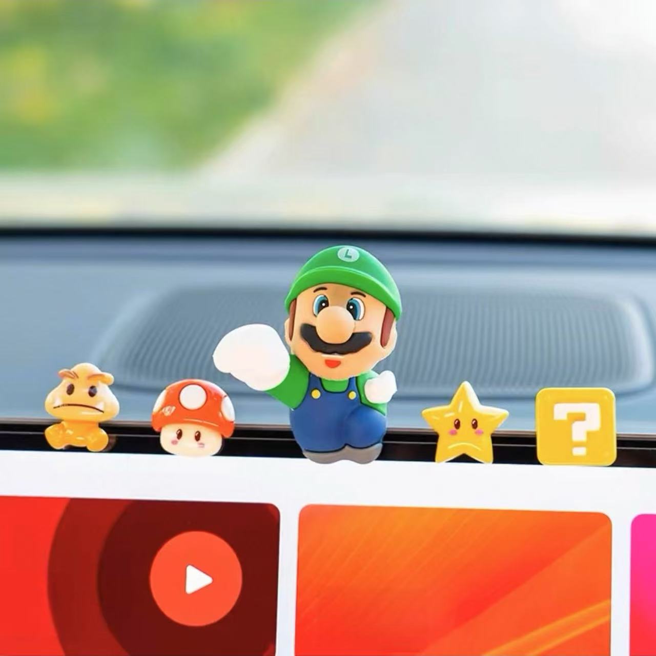 Super Mario Luigi Car Dashboard Decor Set