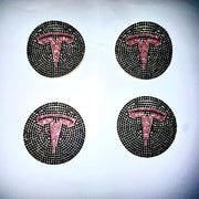 Telsa bling tire hubcaps decal