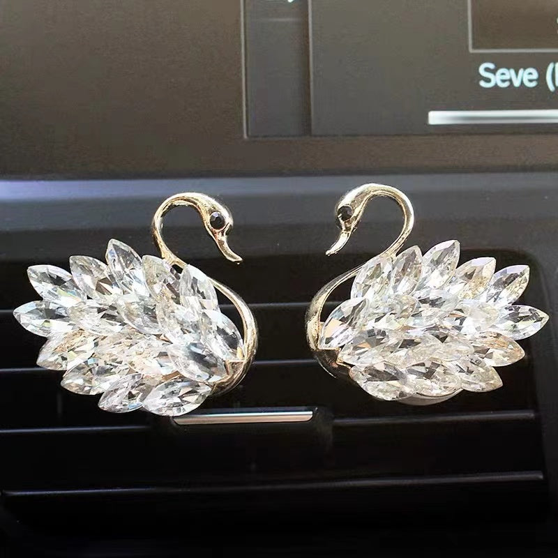 Bling Your Ride-Crystal Swan Car Air Vent Rhinestones Decoration