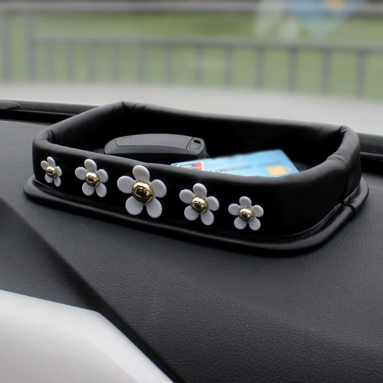 Car Dashboard Organizer Holder with Bling Decoration