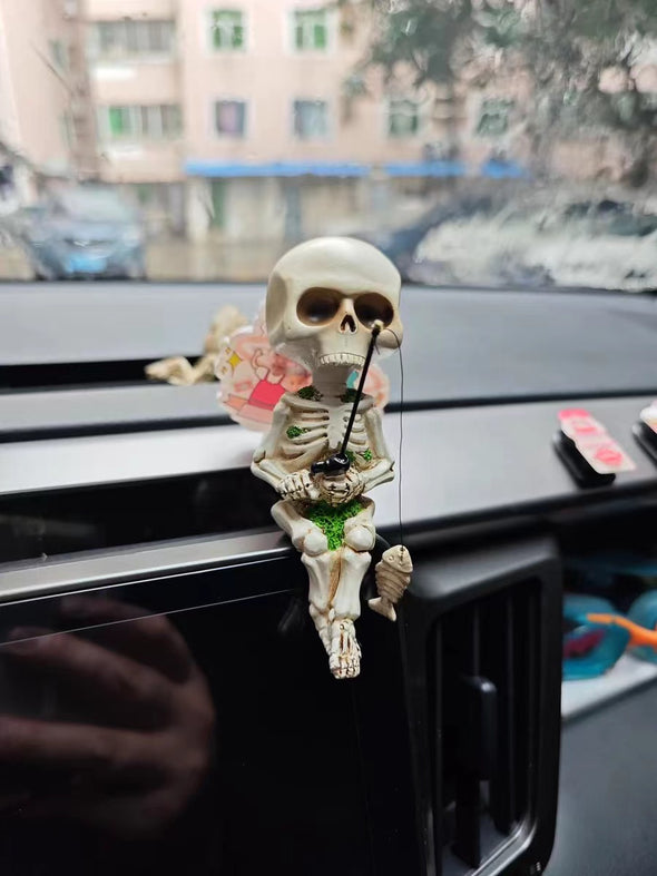 Car Dashboard Decoration - Fishing Skeleton Skull