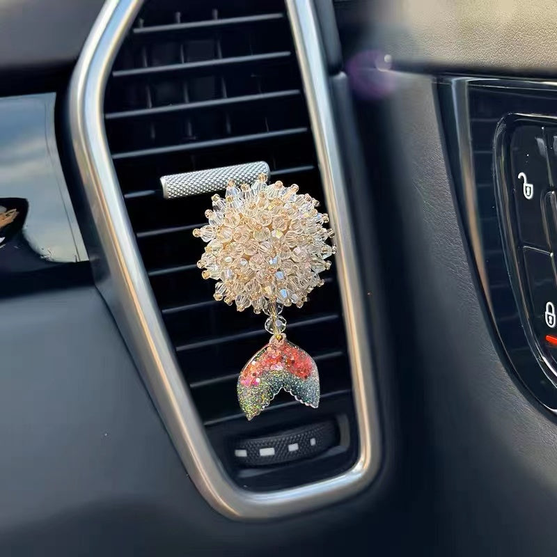 Bling Crystal Mermaid Car Air Vent Decoration with Wagging Tail