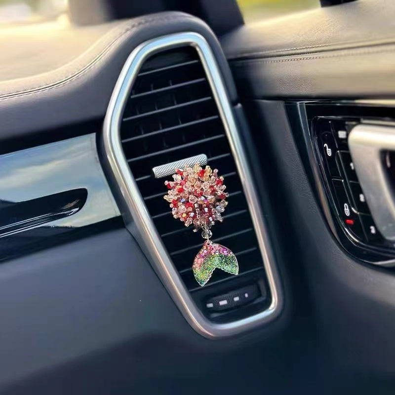 Bling Crystal Mermaid Car Air Vent Decoration with Wagging Tail