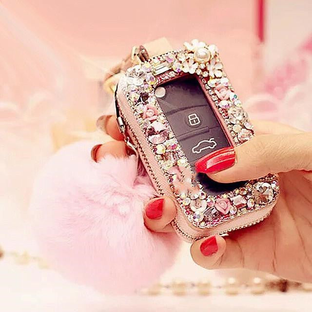 Bling Car Key Holder with Rhinestones - Carsoda