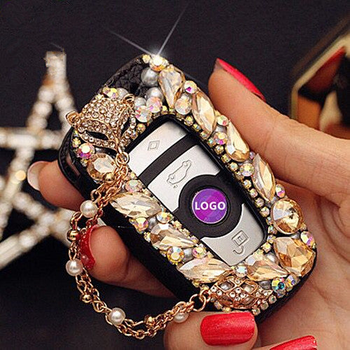 Bling Car Key Holder with Rhinestones for BMW