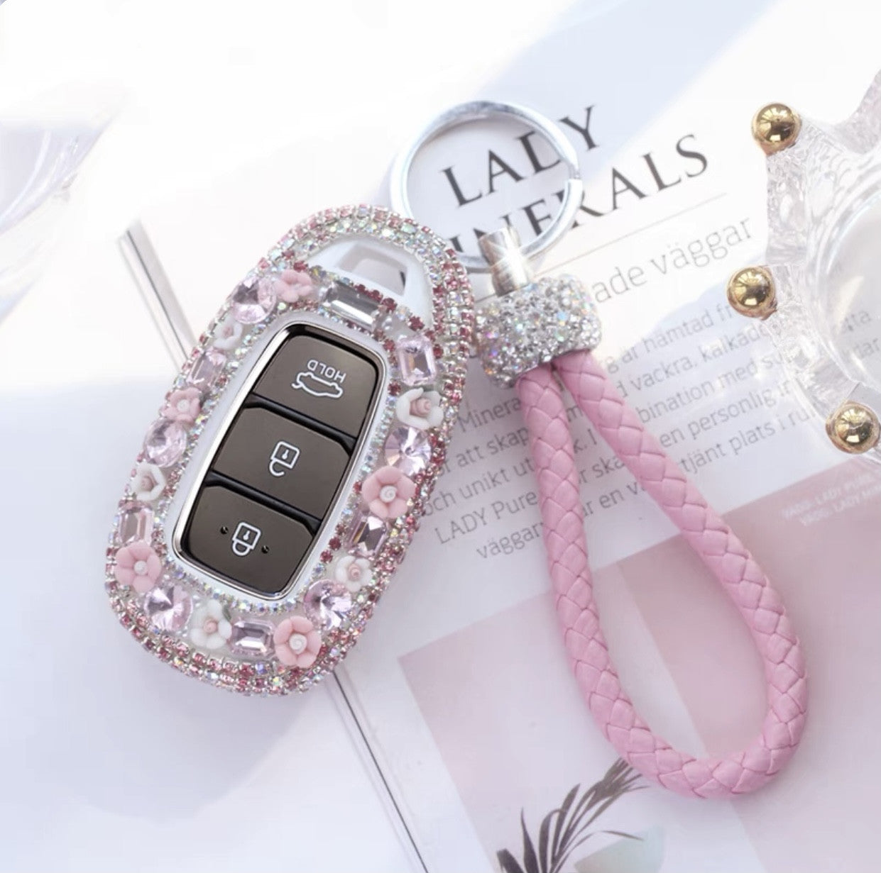 Hyundai Bling Car Key Holder with Rhinestones