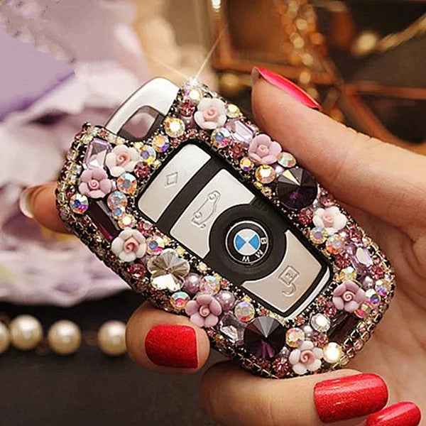 Multi-color Bling Car Key Holder with Rhinestones for BMW – Carsoda