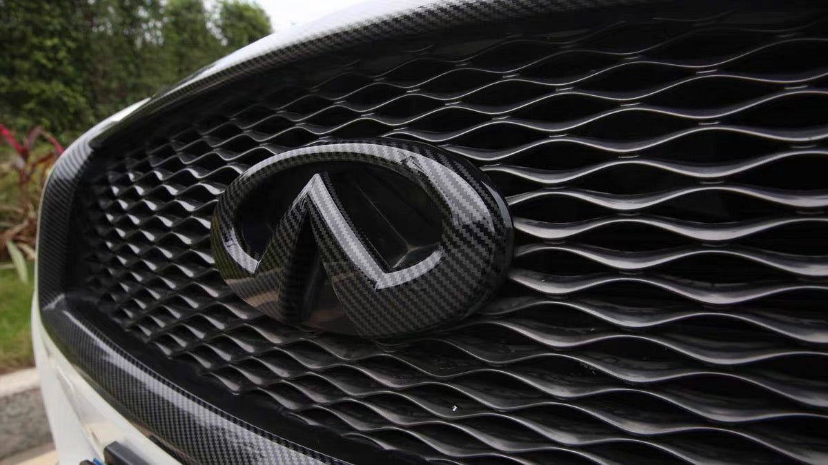 infiniti black emblem carbon fiber