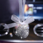 Car Mirror Hanging Charm-Crystal Bling Globe Ball - Carsoda