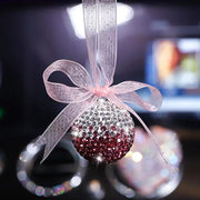 Car Mirror Hanging Charm-Crystal Bling Globe Ball - Carsoda