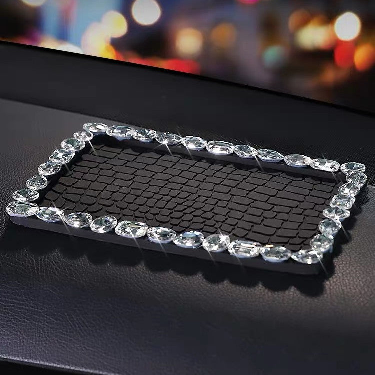 Bling Rhinestones Car Dashboard Anti-slippery Mat Mobile Phone Perfume Holder