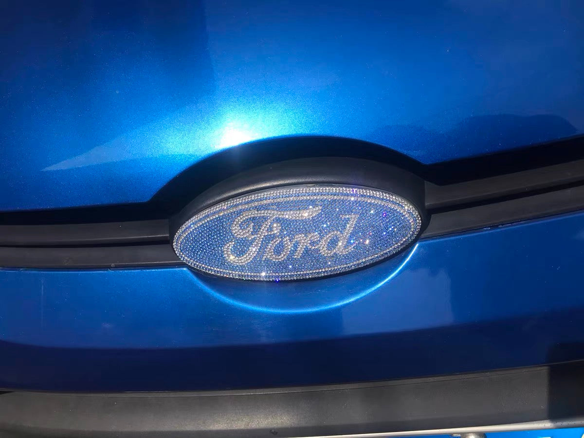 Auto Kristall Lenkrad Aufkleber Logo Diamant Abdeckung Decal passt für Ford