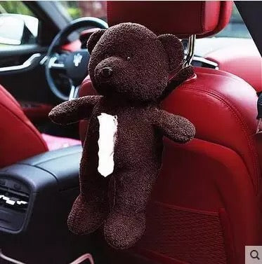 Bear Car Seat Back Center Console Tissue Box -Great gift for teddy lovers