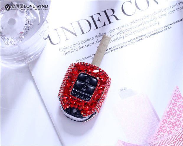 Red Rhinestones HONDA Bling Car Key FOB case for Fit Civic etc