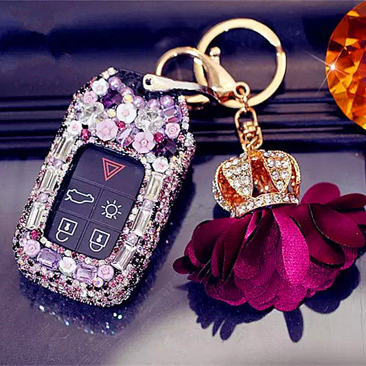 Purple Bling Bedazzled Volvo Key FOB Cover with Rhinestones- Rhinestones Key case for Volvo  v40/v90/s90/sx90