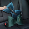 Silky Velvet Bow shaped Car Seat Headrest Pillow - Emerald, Teal, Coral, Red, Silver