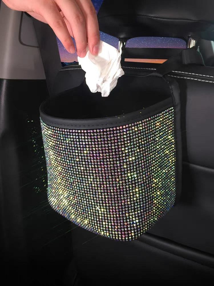 Bling Rhinestones Car Handbag Holder Between Seats or Seat Back Organizer