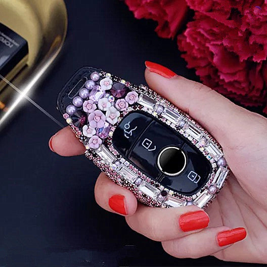 Bling NEW 2018 2019 Mercedes Benz E C S Class Car Key FOB with Rhinestones - Pink Green Red