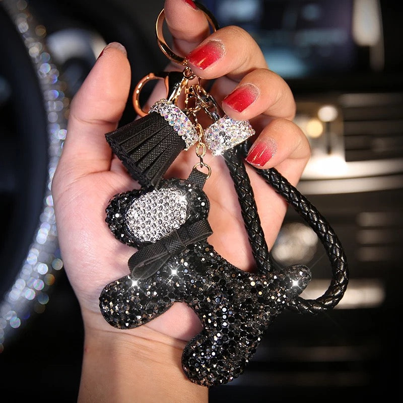 Bling Puppy Car Keychain Pendant - Universal