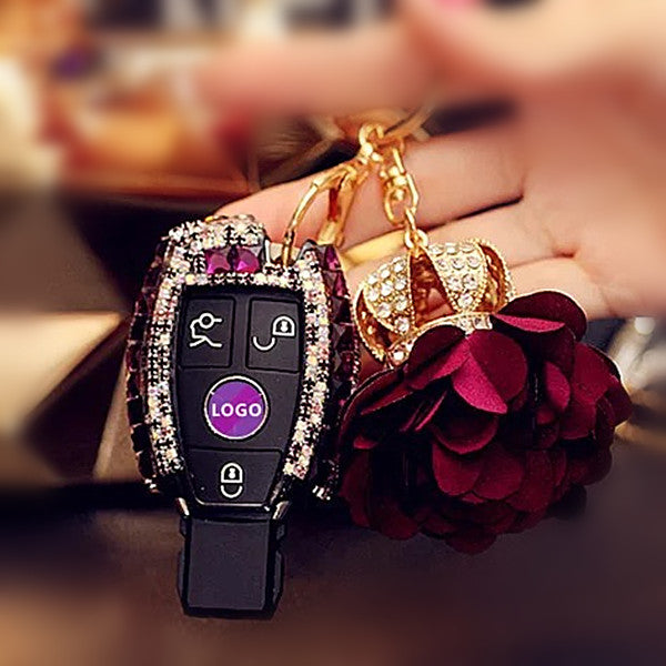 Bling Car Key Holder with Rhinestones for Mercedes Benz