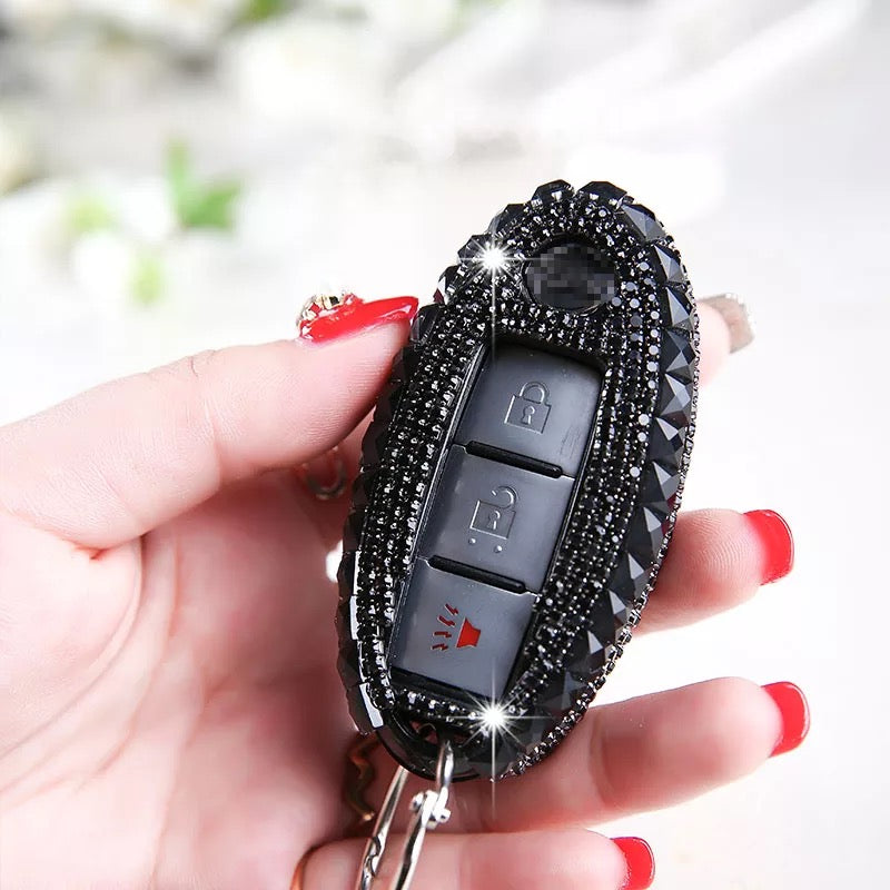 Infiniti/Nissan Bling key FOB Holder with Rhinestones Crystals - Black