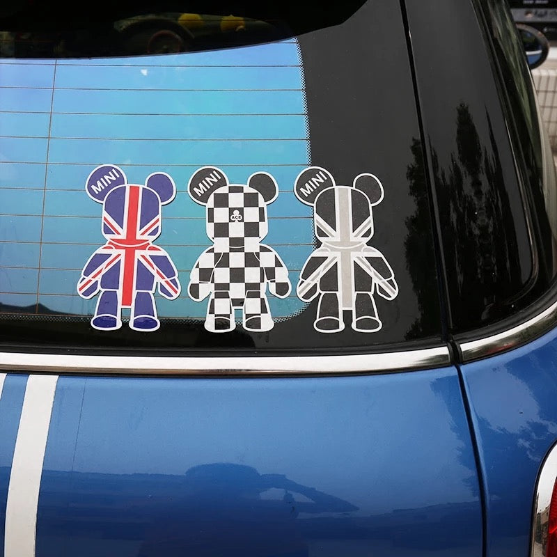 POPOBE Bear Mini Cooper Decal Cute Sticker