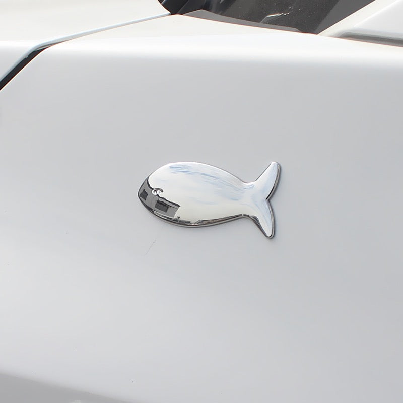 Whale Fish 3D metal Chrome Emblem Badge Decal Bumper Sticker