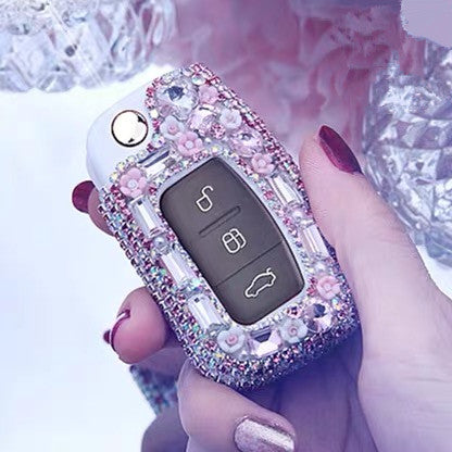 Ford Bling Car Key FOB Holder with Rhinestones - for Focus, max, mk7, Ecosport， Mondeo and etc