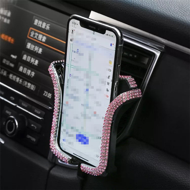 Rhinestone Bling Car Air vent Cell Phone Holder Pink/Silver/Black