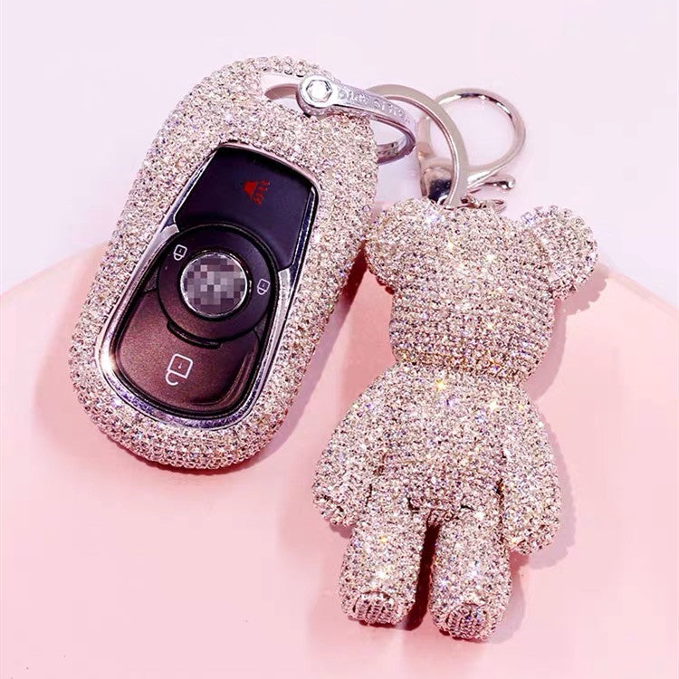 Bling Car Key Holder with Rhinestones for Buick - All Silver