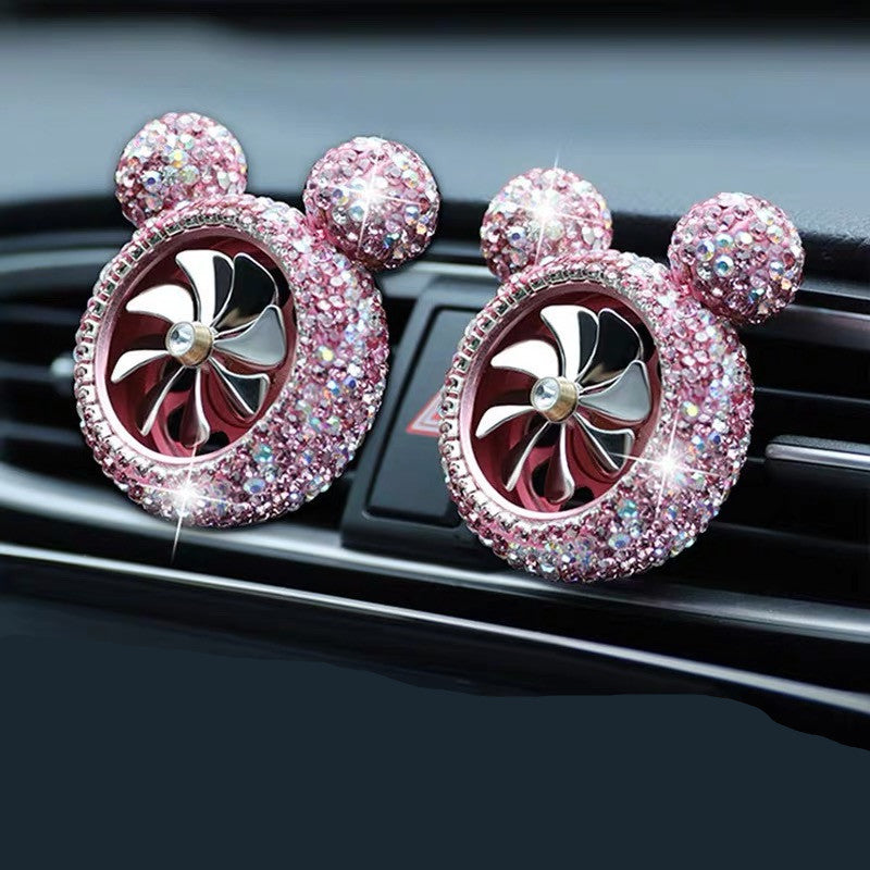 Bling Mouse Ear Shaped Car Air Vent Bling Decoration with Freshener