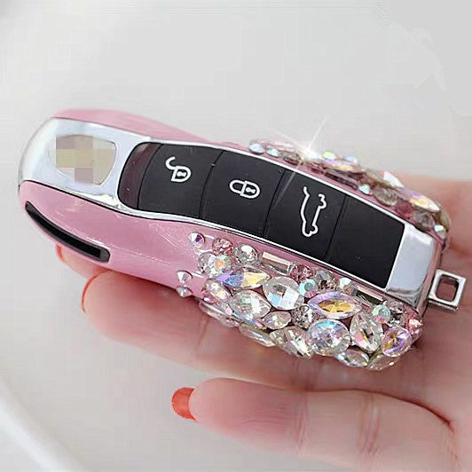 Bling Car Key Holder with Rhinestones for Porsche 2011-2017 All models 911 718 boxster Panamera Cayenne Macan Cayman