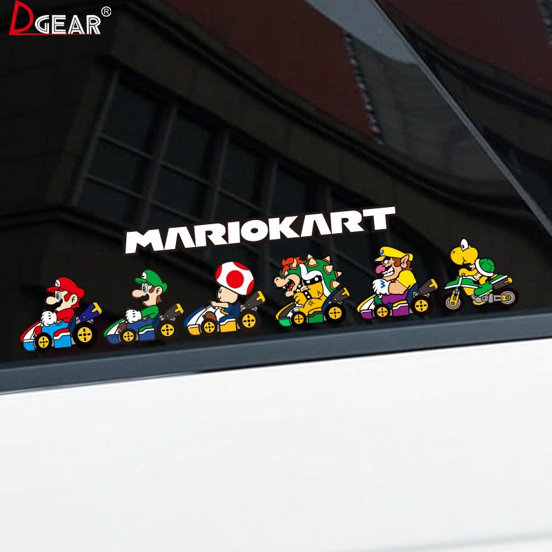 Super Mario MarioKart Funny Cartoon Anime Car Decal - Car Accessories for teens