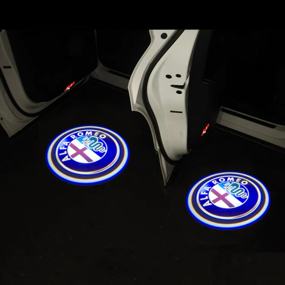 Alfa Romeo LOGO LED Door courtesy Shadow Lights Giulia Stelvio – Carsoda