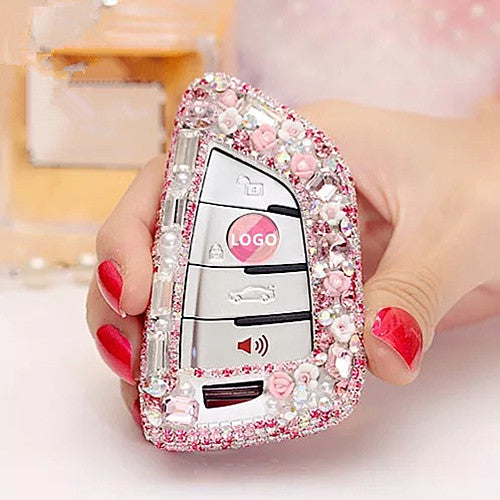 Bling Car Key Holder with Rhinestones for New BMW X5 X1 X6 525 530 730 740 Series