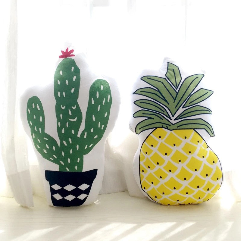 Car Seat Pillow Cushion - Cactus and Pineapple