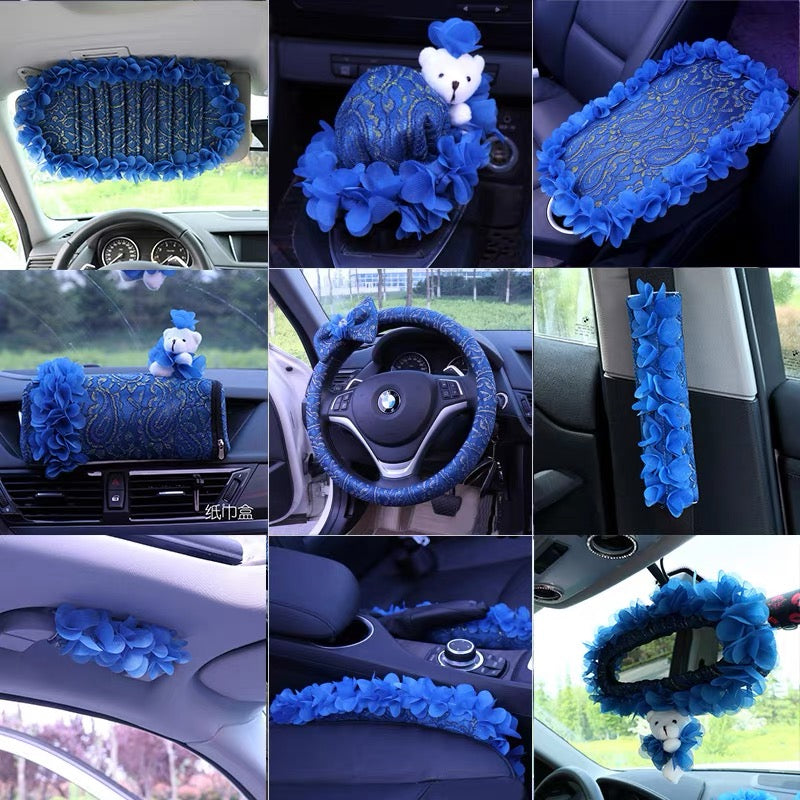 Purple Girly Car Accessories Set -Neck Pillow Visor Organizer Tissue b –  Carsoda