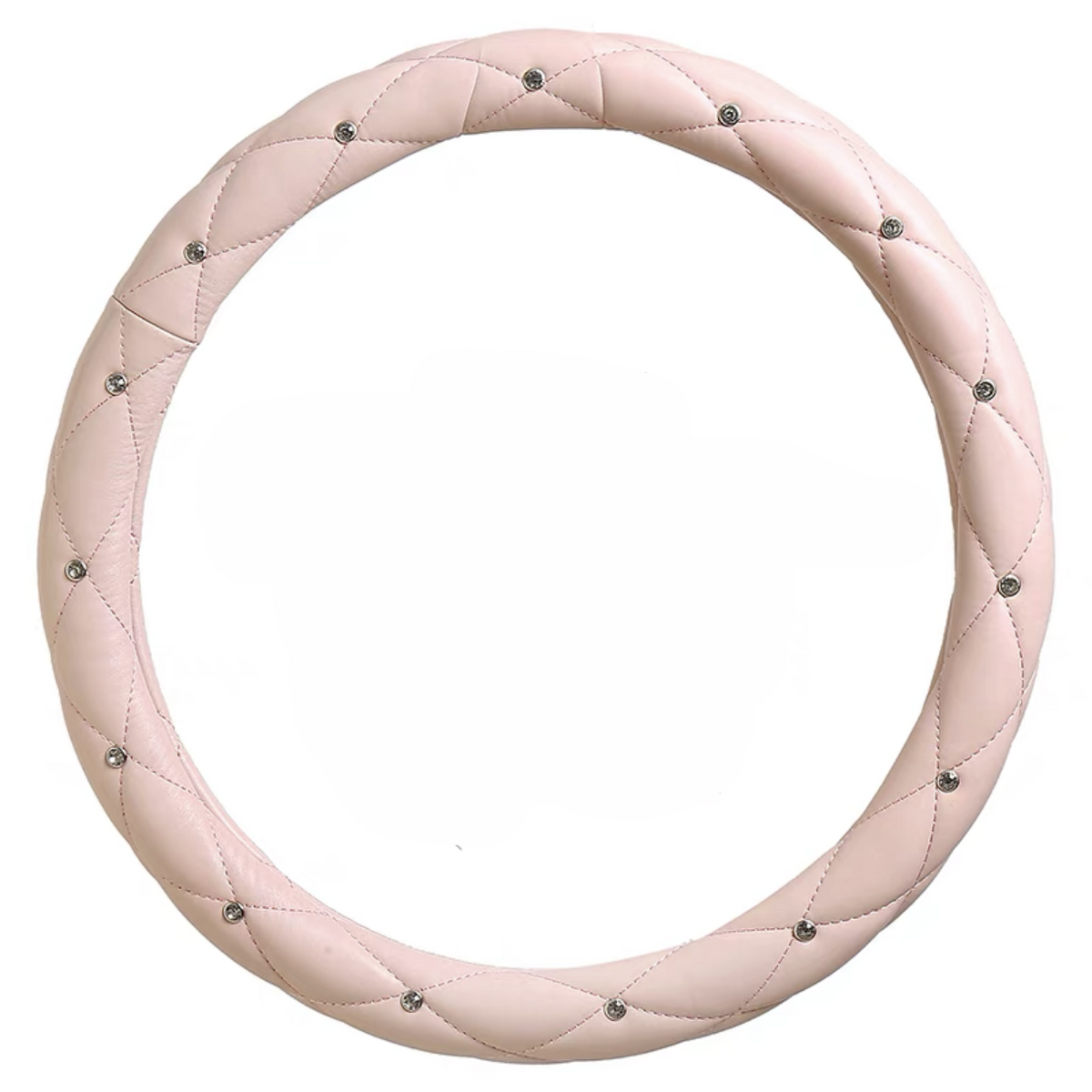 Girly Steering wheel cover with Rhinestones - Beige Light pink neutral ...