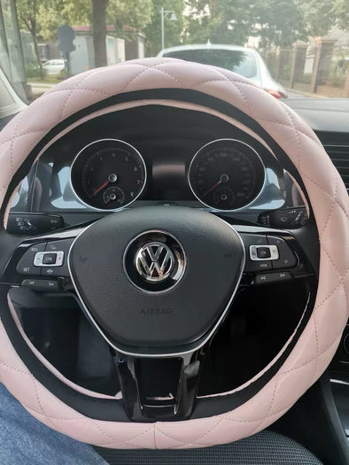 Girly Steering wheel cover with Rhinestones - Beige Light pink neutral ...