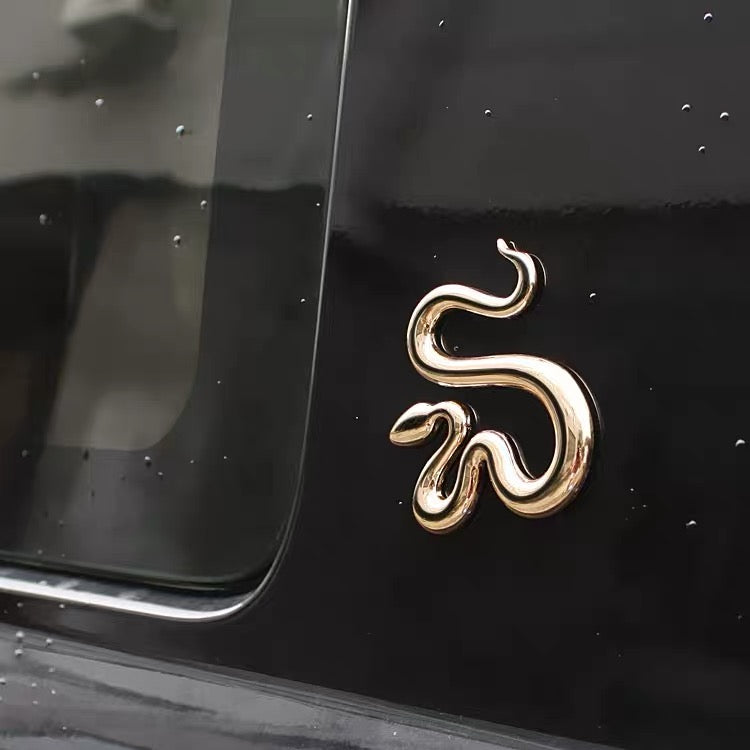 3D Chrome Metal Snake Car Decal Bumper Sticker