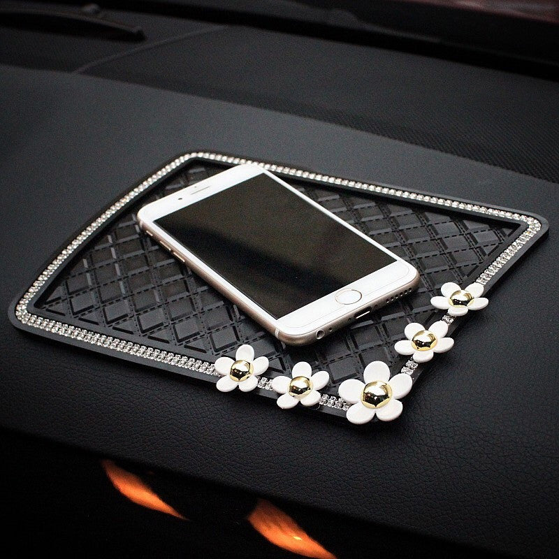 Car Dashboard Anti-slippery Mat Mobile Phone Holder with Daisy