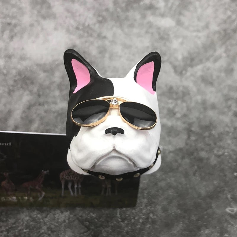 Pink-eared French Bulldog  Frenchie Dog Car Air Vent Bling Decoration with Air Freshener DIY clip Super Cool