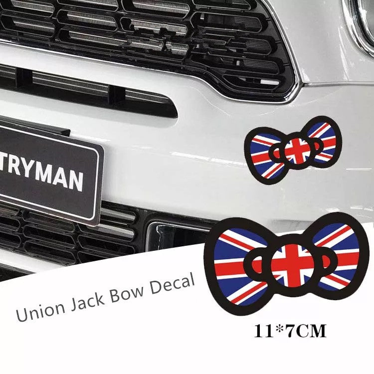 Mini Cooper Decal Jack Union Bow Cute Sticker Beetles