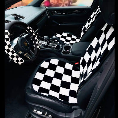 Black Velvet Car Seat cover with bling Crown For Winter – Carsoda
