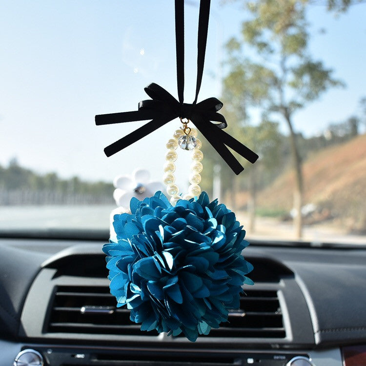 Cute Car Charm - Blossoming Flower for Rearview Mirror Pendant