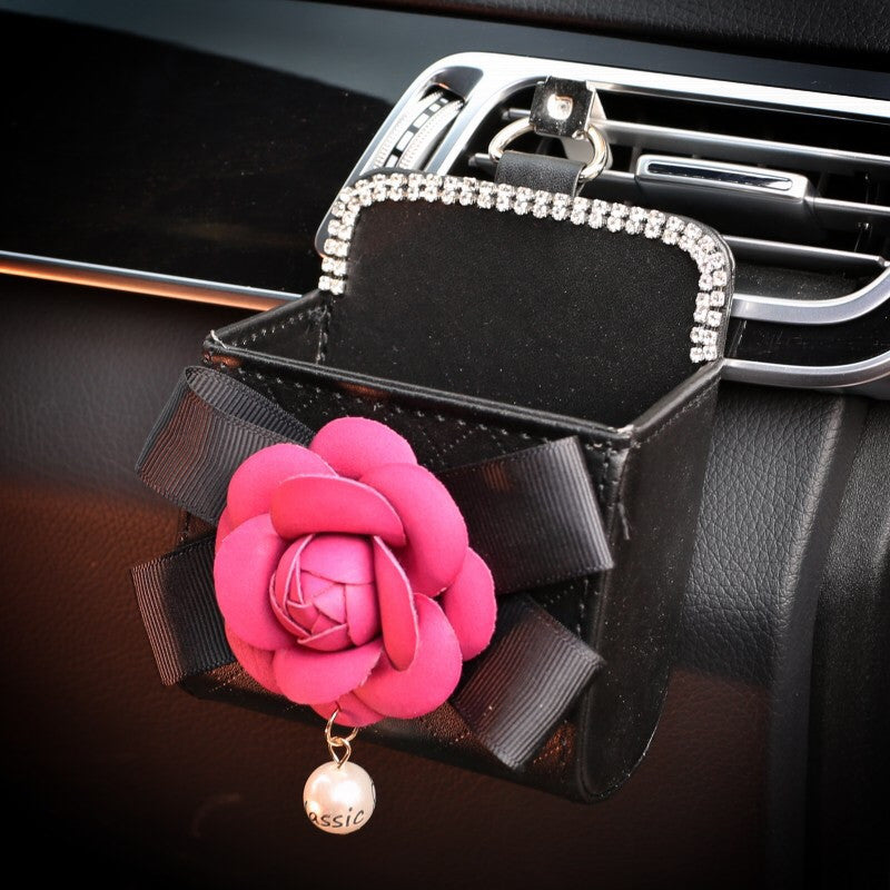 Car Cell Phone Holder - Bling with Camellia